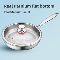 Poêle à frire allemande haut de gamme en alliage de titane antiadhésive compatible avec les poêles à steak à usage domestique Poêle en titane non revêtue