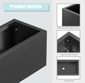 Jardinière rectangulaire en métal antirouille pour jardin personnalisée pot de fleurs carré en métal jardinière en acier galvanisé - Product Image 3