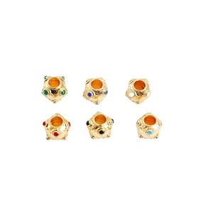 Perles mosaïques en alliage plaqué or 10 mm, perles intercalaires à huit yeux pour la fabrication de bijoux, accessoires pour colliers DIY - Product Image 5