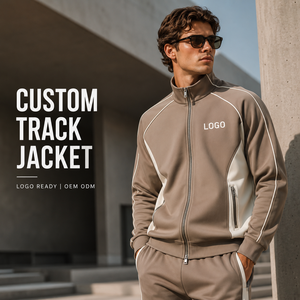 Custom <b>Track</b> <b>Jacket</b> <b>Men</b> Contrast Panel Full Zip Stand Collar Piping Design Zipper Pocket Athletic Warm Up Training Sportswear - Product Image 1