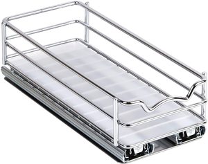 Pull Out Spice Rack Organizer for Cabinet Heavy Duty Chrome Slide Out Spice Rack