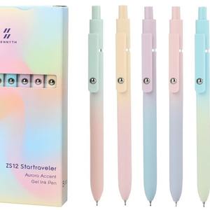 Гелевые ручки Zanshi Aurora, набор из 5 штук, нажимные, для студентов, офиса, подписи, несмываемые, с цифровой печатью, оптом, пластиковые ручки, хит продаж - Product Image 1