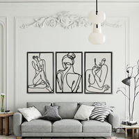 Sculpture murale décorative en métal fer forgé avec design découpé au laser pour la décoration de la maison et du jardin