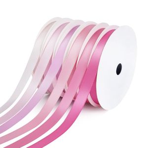 Cinta de Satén de Poliéster Rosa de Doble Cara de 3/8 Pulgadas para Envolver Regalos, Lazos para el Cabello, Empaque de Flores - Product Image 1