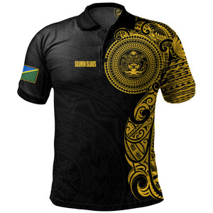 เสื้อโปโลสีธงลายเกาะโซโลมอนเสื้อโปโลมีลายแบบดั้งเดิมสำหรับผู้ชายเสื้อคอปกแขนสั้นแห้งเร็ว - Product Image 2