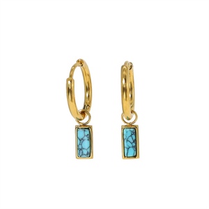 Wholesale Custom Charms <b>Stud</b> <b>Earrings</b> with Colored Natural Stones Stainless Steel for Women Casual Sporty Jewelry - Product Image 5