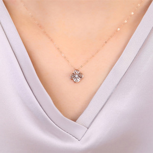 Collier Lerca Dancing Diamond, version plus légère, <span class=keywords><strong>prix</strong></span> avantageux, effet visuel fantaisie, collier trèfle en <span class=keywords><strong>or</strong></span> véritable 18 carats avec diamants - Product Image 6