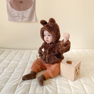 K-Style Ins coton Outwear garçons filles automne hiver en peluche épaissie à capuche mignon bébé vêtements vestes d'hiver pour enfants - Product Image 3