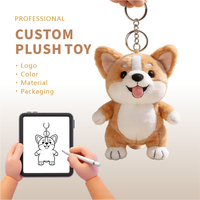 Jouets en peluche personnalisés en coton PP, OEM/ODM, du dessin au concept de chien Corgi, mascotte de marque, cadeau