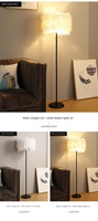 Veilleuse moderne en poils d'oie E27led avec corps en fer pour chambre, salon, canapé et chevet