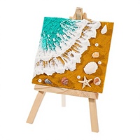 Peinture à l'huile 3D par numéros DIY, animaux de dessin animé, tissu carré, coquillages de plage, cadeaux de plage personnalisables