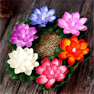 Led <b>Waterproof</b> Floating Lotus Candle Flower Shape <b>Foam</b> Plastic Votive Candle For New Year Decoration - Product Image 4