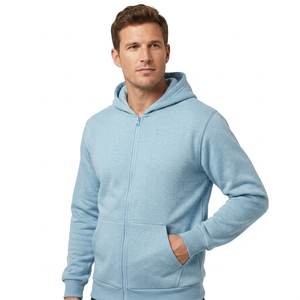 Sudadera con capucha y cremallera, diseño de logotipo personalizado, conjunto deportivo informal para adultos, invierno, algodón, 350 GSM, talla grande - Product Image 5