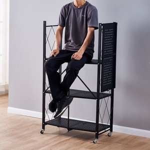 Dễ dàng có thể gập lại kim loại lưu trữ giá Nhà Bếp Bộ đồ ăn kệ đơn vị <span class=keywords><strong>Stackable</strong></span> và tiết kiệm không gian gấp thiết kế - Product Image 2