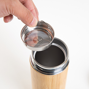 Bình nước thân thiện với môi trường, vỏ gỗ tre, bình giữ nhiệt chân không bằng thép không gỉ, có bộ lọc trà - Product Image 3