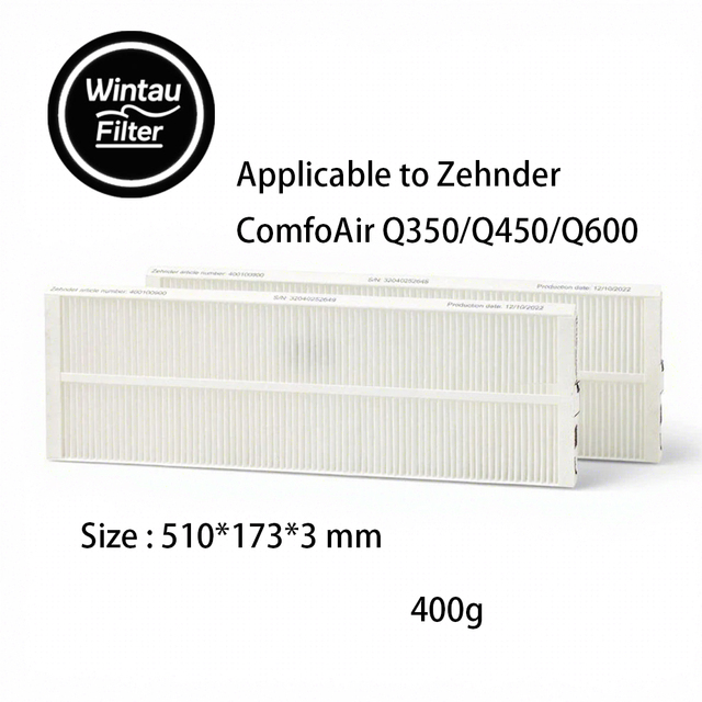 Applicable Zehnder ComfoAir Q350/Q450/Q600 Ventilation Unit G4 Air Filter Element Dust Pollen 0.3 Micron Particles