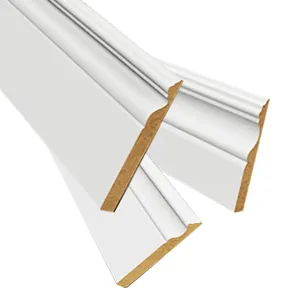白色底漆成型踢脚线中密度纤维板橱柜框架成型天花板皇冠成型基板