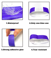 Muestra gratis personalizada al por mayor en blanco Color sólido Tyvek 3/4 "pulseras de papel Tyvek evento pulsera imprimible