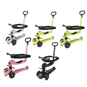 Wholesale Foldable 5 In 1 Child Kids Kick Scooters 3 Wheel Toys Bike Children Foot Scooter Kids Scooter For Kids Children 5 In 1