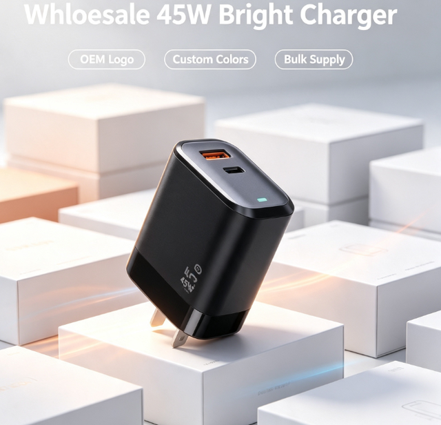 US Plug 45W A+C Dual Port Fast Charger PD QC3.0 USB a Type C Wall Charger 45W Power Adapter for Laptop iPhone Android Cell Phone