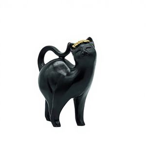 รูปปั้นแมวดำ งานประติมากรรมเรซิ่น ตกแต่งบ้านสไตล์โมเดิร์น - Product Image 1