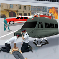 Équipement d'entraînement de simulation de conduite d'ambulance Plate-forme de mouvement à trois et six degrés de liberté pour l'entraînement des yachts sur le champ de bataille