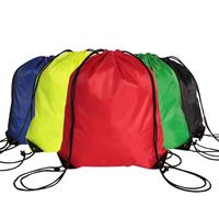 Sac à dos en tissu nylon imperméable 210D avec logo personnalisé, sac de sport en polyester avec cordon de serrage pour usage quotidien