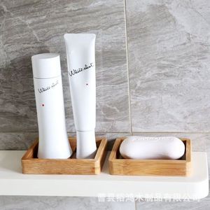 <b>Bamboo</b> <b>Soap</b> <b>Dish</b> Rectangular Minimalist Design For Bathroom Home Use - Product Image 3