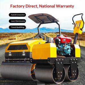 Rouleau compresseur vibrant à 3 roues en acier, 1 tonne, portatif, pour terrassement et tranchées - Product Image 1