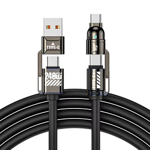 In Silicone 4-in-1 <span class=keywords><strong>linea</strong></span> <span class=keywords><strong>telefonica</strong></span> di ricarica rapida 2m cavo dati di tipo-c ricarica rapida cavo USB luce LED USB C liquido in Silicone <span class=keywords><strong>linea</strong></span> - Product Image 4