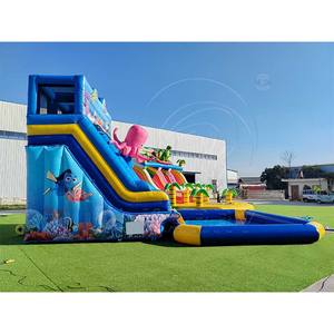 Toboggans aquatiques gonflables populaires Octopus Aqua Park avec <span class=keywords><strong>piscine</strong></span> détachable, château <span class=keywords><strong>gonflable</strong></span> coloré, toboggans aquatiques - Product Image 4