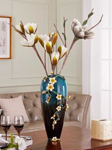 Nuevo diseño avanzado moderno suave decoración sala de estar Villa pintado a mano esmalte vidrio metal creativo jarrón de alta calidad - Product Image 3