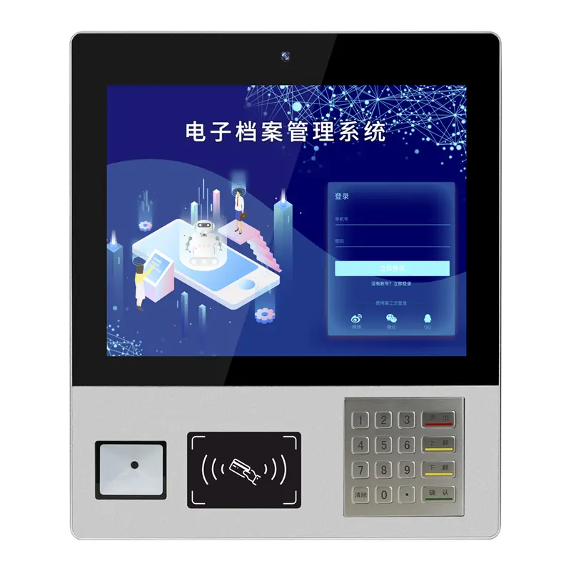 OEM personalizzato smart touch screen 15.6 pollici qr code scanner chiosco ticket printing self service order pos system terminale di pagamento