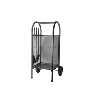 Fireplace Tools Set Wood Basket Rack Wood Stove Firewood Storage Cart