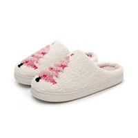 Nouveaux Chaussons Roses de Noël Chauds pour l'Automne et l'Hiver, Intérieur Maison PVC, Remises de Gros