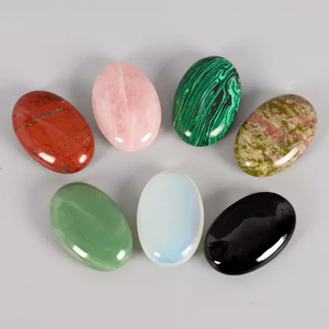 Piedra de Ágata Malaquita Natural Tallada en Forma Ovalada, Cristal Tallado, Artesanía para Decoración del Hogar, Regalo de Boda - Product Image 1