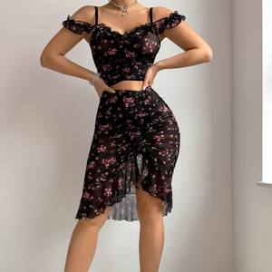 Сексуальный комплект женской ночной сорочки: боди с разрезами, сетчатое платье, удобное, соблазнительное, с эффектом пуш-ап, дышащее, кружевное, из 2 предметов - Product Image 5