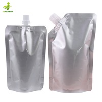 1 litre 2.5l 5l 10l recharge argent stand up aluminium feuille boisson bec poche sac avec bec pour jus vin nourriture liquide