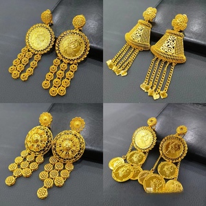 Золотые сережки из <span class=keywords><strong>18</strong></span> карат в Саудовской Аравии, модные ювелирные украшения, не выцветая серьга - Product Image 6