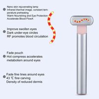 Appareil de soin des yeux 4 en 1, micro-courant, chaleur, éclaircissement des cernes, baguette électrique pour le soin des yeux, anti-âge, thérapie par la lumière rouge, masseur oculaire