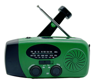 Radio FM de Emergencia con Manivela, Linterna LED, Radio Meteorológica Portátil, Batería Recargable de 2000mAh, Carga USB, Plástico