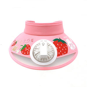 Logotipo personalizado barato verano protección solar visera sombrero USB carga visera sombrero con ventilador - Product Image 4