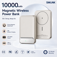 Batterie externe magnétique sans fil 10000 mAh, chargeur rapide portable avec affichage numérique LED pour iPhone, smartphone, utilisation en voyage