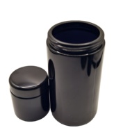 Récipient hermétique anti-odeur rond noir mat personnalisé 50ml 100ml 150ml 200ml 250ml Pot en verre 3.5g Pot à fleurs