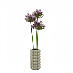 Elegante Flor Artificial Realista de Agapanthus <span class=keywords><strong>Africanus</strong></span> Hecha a Mano, en Maceta de Cerámica Colorida, para Hogar, Bodas, Fiestas, Graduaciones, Navidad - Product Image 6