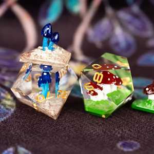 Udixi Polyhedral Customizable Dungeons &amp; Dragons 7-piece <strong>Set</strong> of sharp Edge <strong>Dice</strong> <strong>Set</strong> <strong>Colorful</strong> Mushroom Resin <strong>Dice</strong> for Rpg Game - Product Image 2