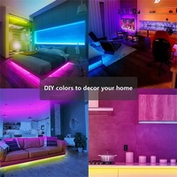 Tira de Luces LED RGB SMD5050, 54 LED/M, IP65, con Control Remoto de 24/44 Teclas y Adaptador de Corriente de 12V, Cambio de Color