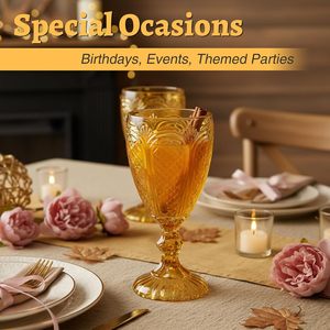 Set <span class=keywords><strong>di</strong></span> Calici da Vino Vintage in <span class=keywords><strong>Vetro</strong></span> Soffiato a Mano, Bicchieri d'Acqua da 10,5 oz, Ideali per la Festa della Mamma, Matrimoni e Festività - Product Image 2