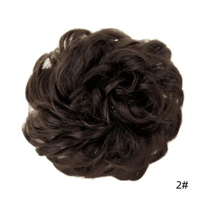 <span class=keywords><strong>Chignon</strong></span> bouclé synthétique haute température pour femme, effet naturel et volumineux, avec boucle florale, accessoire de coiffure facile, couleurs mélangées - Product Image 5