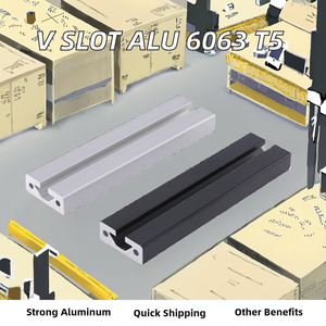 Perfil de Extrusión de Aleación de Aluminio con Ranura en V 2020, Estándar Europeo, Serie 6060, T3-T8, Entrega Rápida en India, Corte y Doblado Plano - Product Image 3